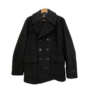 Burberry Charcoal Gray Double-Breasted Wool Coat Jacket Men's Large